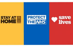 The Conservative slogan for coronavirus: Stay home, Protect the NHS, Save lives